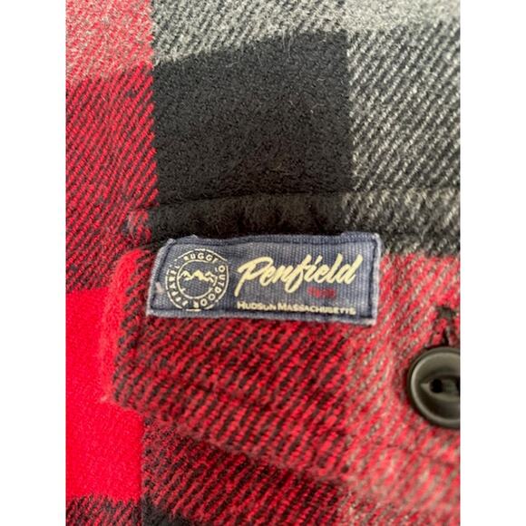 Madewell x Penfield Classic Slim Flannel warm cozy layers red black gray plaid - Picture 5 of 12